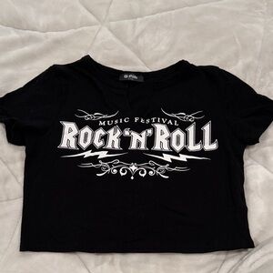 Women's Black Rock 'n' Roll Crop Top